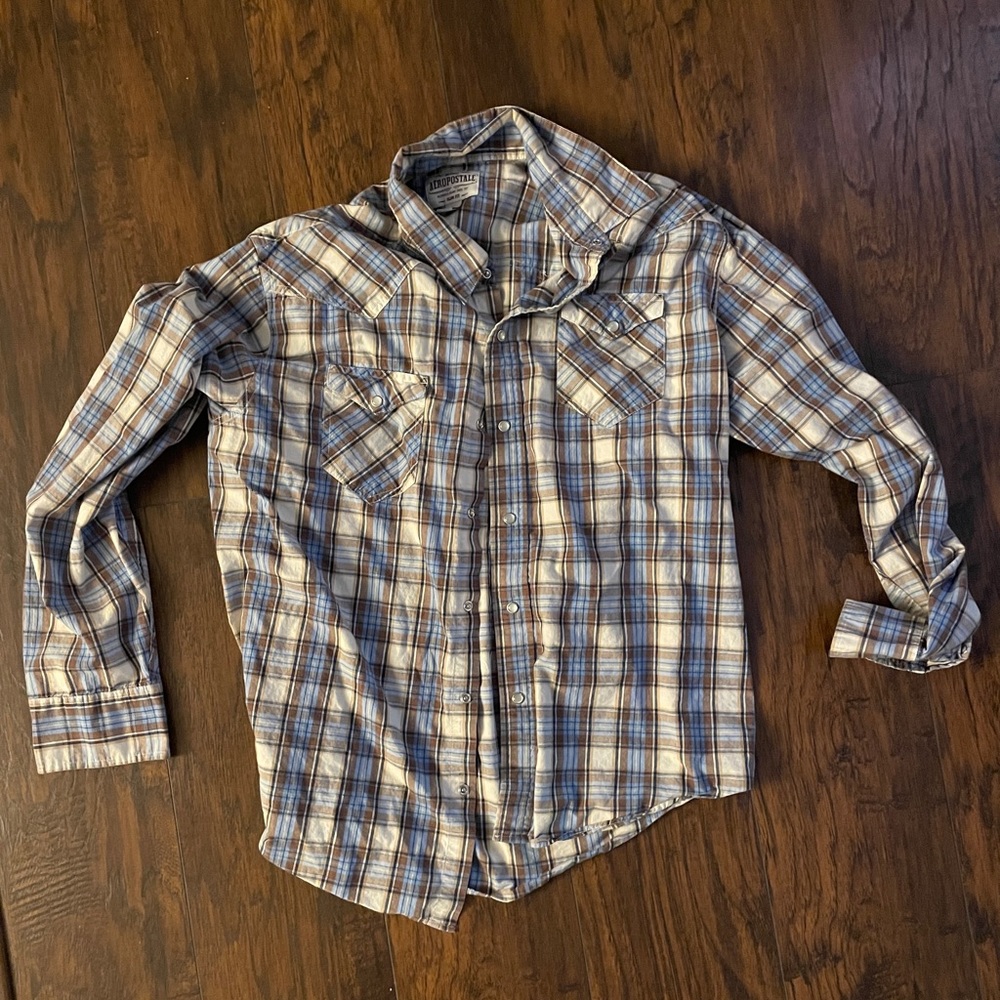 Aeropostale Mens XL Pearl snap long sleeve